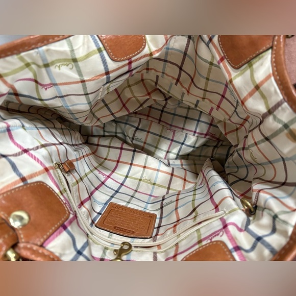 Coach Canvas Limited Edition  Bleecker Heritage Stripe Tote Y2K With Ties - Picture 10 of 13